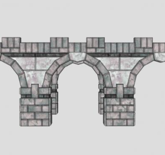 现代道路石拱桥SU模型下载_sketchup草图大师SKP模型