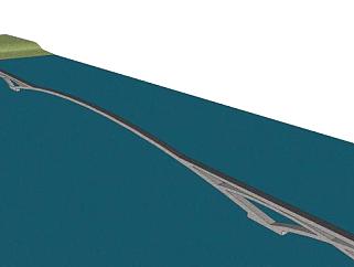 现代跨河公路桥sketchup模型下载_sketchup草图大师SKP模型