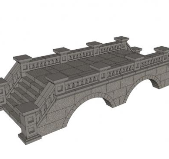 仿古石桥SU模型下载_sketchup草图大师SKP模型