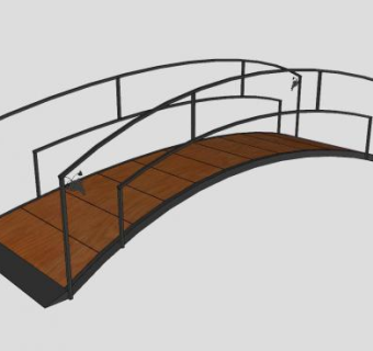 现代铁艺桥梁SU模型下载_sketchup草图大师SKP模型