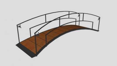 现代铁艺桥梁SU模型下载_sketchup草图大师SKP模型