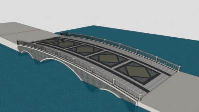 现代桥梁设计SU模型下载_sketchup草图大师SKP模型