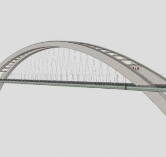 现代拱系铁艺大桥SU模型下载_sketchup草图大师SKP模型