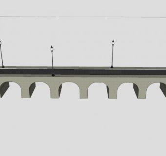 现代路灯桥梁SU模型下载_sketchup草图大师SKP模型