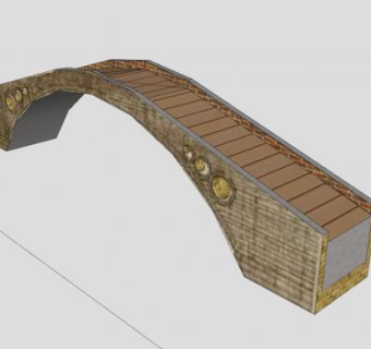 现代石拱桥外观SU模型下载_sketchup草图大师SKP模型