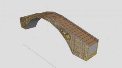 现代石拱桥外观SU模型下载_sketchup草图大师SKP模型