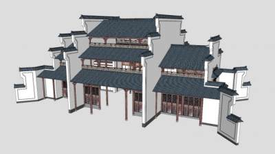 中式古建门楼SU模型下载_sketchup草图大师SKP模型