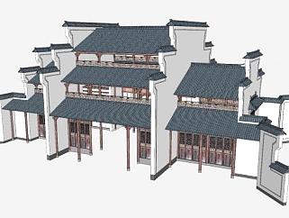 中式古建门楼SU模型下载_sketchup草图大师SKP模型