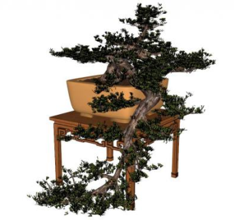 新中式的花架su模型下载_sketchup草图大师SKP模型