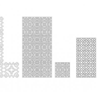 镂空隔断su模型下载_sketchup草图大师SKP模型