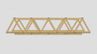 现代实木桥梁桥SU模型下载_sketchup草图大师SKP模型