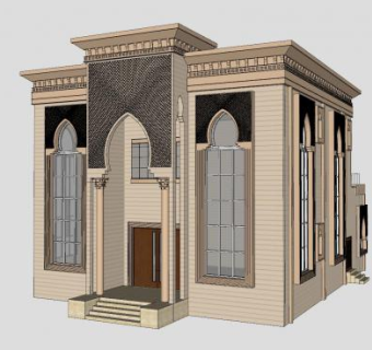 欧式现代别墅建筑住宅SU模型下载_sketchup草图大师SKP模型