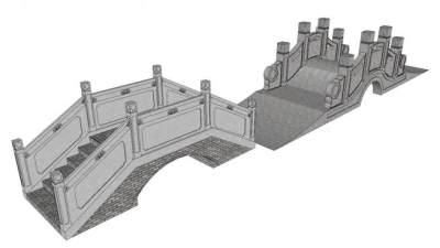 中式简约桥su模型下载_sketchup草图大师SKP模型