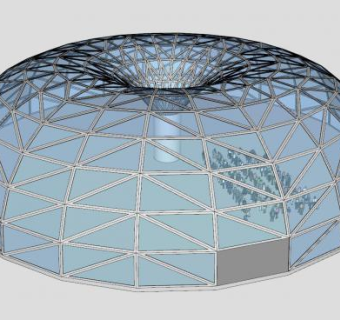 玻璃结构建筑SU模型下载_sketchup草图大师SKP模型