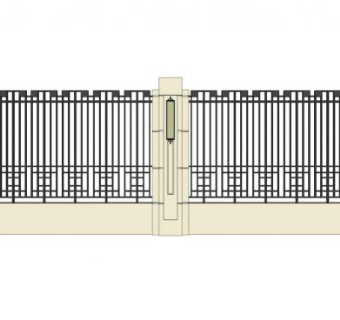 小区围墙铁艺su模型下载_sketchup草图大师SKP模型