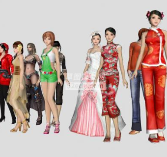 3d美女su模型下载_sketchup草图大师SKP模型