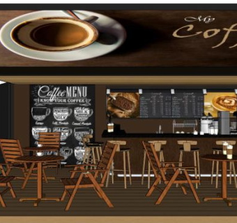 集装箱咖啡店su模型下载_sketchup草图大师SKP模型