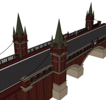 欧式古典桥梁SU模型下载_sketchup草图大师SKP模型