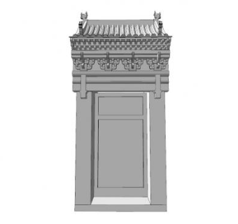 中式小花门SU模型下载_sketchup草图大师SKP模型