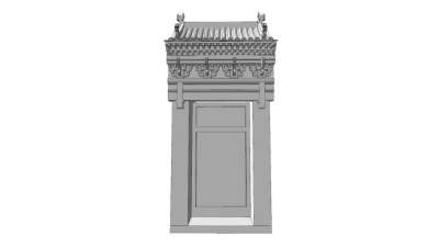 中式小花门SU模型下载_sketchup草图大师SKP模型