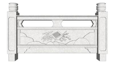 玉石栏杆su模型下载_sketchup草图大师SKP模型