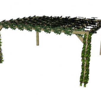 现代藤蔓景观廊架SU模型下载_sketchup草图大师SKP模型