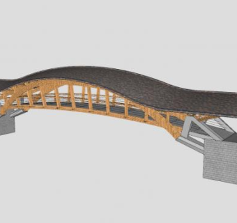 东南亚人行桥梁SU模型下载_sketchup草图大师SKP模型