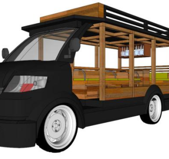 旅游观光车su模型下载_sketchup草图大师SKP模型