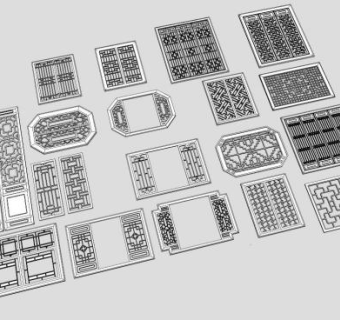 古窗户su模型下载_sketchup草图大师SKP模型