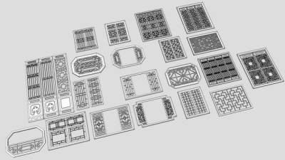 古窗户su模型下载_sketchup草图大师SKP模型