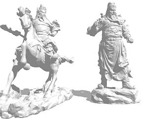 <em>中国</em>古代<em>人物</em>雕塑su模型下载_sketchup草图大师SKP模型