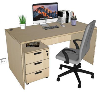 电脑桌椅su模型下载_sketchup草图大师SKP模型