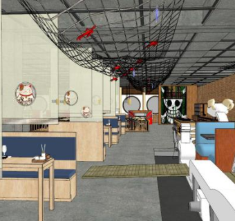 主题餐饮空间su模型下载_sketchup草图大师SKP模型