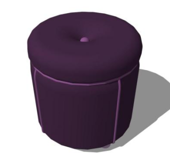 圆型无靠背沙发凳su模型下载_sketchup草图大师SKP模型