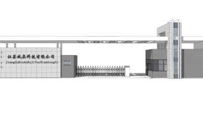 斌奥科技公司现代大门SU模型下载_sketchup草图大师SKP模型