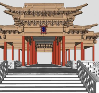 承光殿古建亭台SU模型下载_sketchup草图大师SKP模型