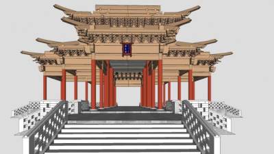 承光殿古建亭台SU模型下载_sketchup草图大师SKP模型