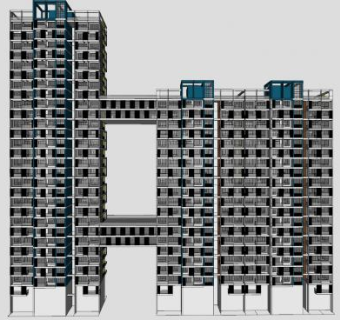现代高层办公楼外观SU模型下载_sketchup草图大师SKP模型