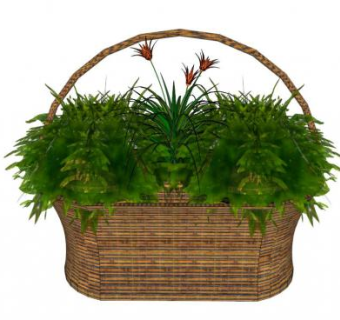 竹编篮子su模型下载_sketchup草图大师SKP模型