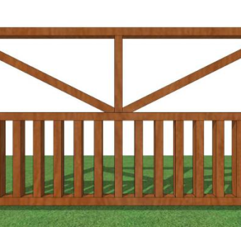 木围墙围栏su模型下载_sketchup草图大师SKP模型