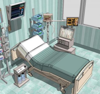 医院病房su模型下载_sketchup草图大师SKP模型