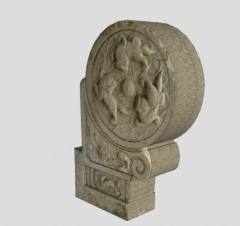 中式石鼓构件SU模型下载_sketchup草图大师SKP模型