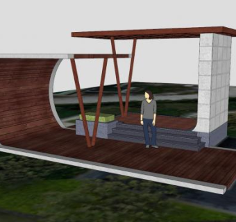 现代遮雨棚SU模型下载_sketchup草图大师SKP模型
