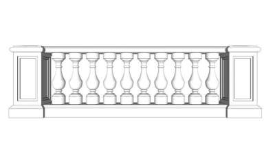 宝瓶栏杆su模型下载_sketchup草图大师SKP模型