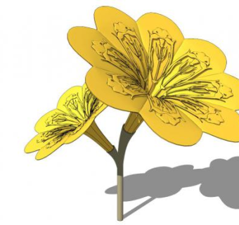 花的雕塑su模型下载_sketchup草图大师SKP模型