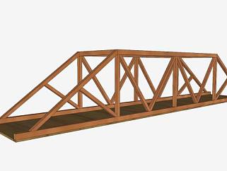 现代木桥设计sketchup模型下载_sketchup草图大师SKP模型