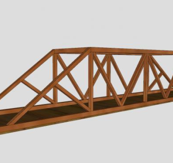 现代木桥设计sketchup模型下载_sketchup草图大师SKP模型