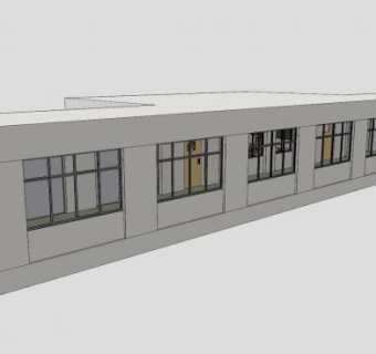 现代学校走廊SU模型下载_sketchup草图大师SKP模型