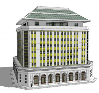 欧式行政办公楼建筑SU模型下载_sketchup草图大师SKP模型