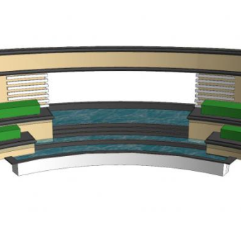 现代园林小品景墙SU模型下载_sketchup草图大师SKP模型